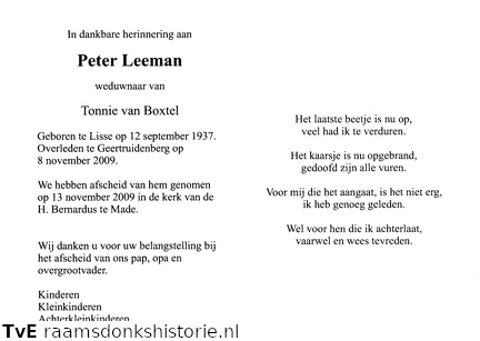 Peter Leeman Tonnie van Boxtel