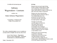 Adriana Leemans Adam Adrianus Wagemakers
