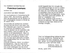 Francisca Leemans Jacobus van der Veeken