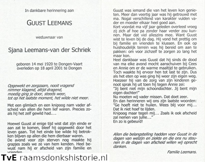 Guust Leemans Sjana van der Schriek