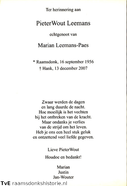 Pieter Wout Leemans Marian Paes