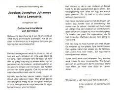 Jacobus Josephus Johannes Maria Leenaerts Catharina Irma Maria van der Kloot