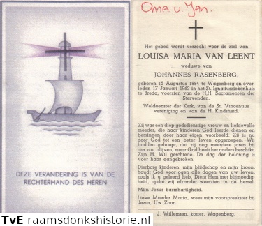 Louisa Maria van Leent Johannes Rasenberg