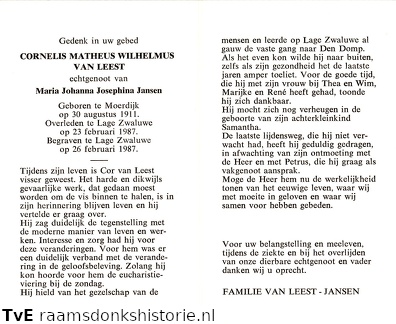 Cornelis Matheus Wilhelmus van Leest Maria Johanna Josephina Jansen
