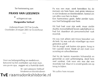 Frans van Leeuwen Margaretha Verhoef