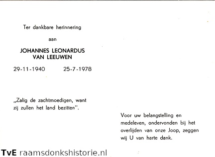 Johannes Leonardus van Leeuwen