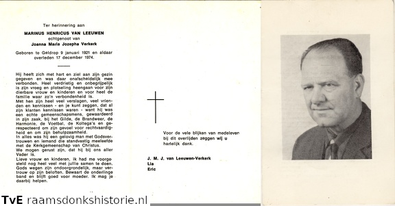 Marinus Henricus van Leeuwen Joanna Maria Jozepha Verkerk