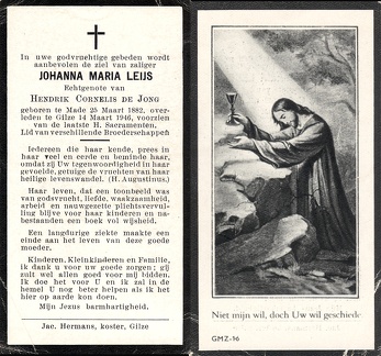 Johanna Maria Leijs Hendrik Cornelis de Jong