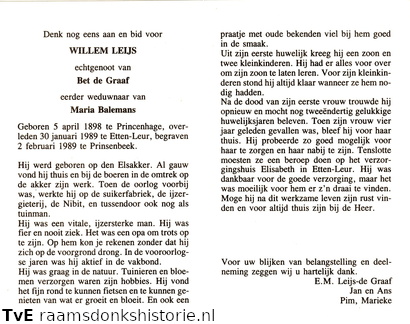 Willem Leijs Bet de Graaf Maria Balemans