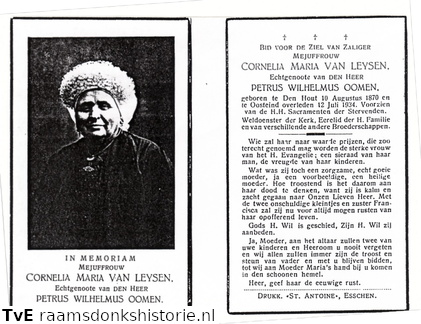 Cornelia Maria van Leysen Petrus Wilhelmus Oomen