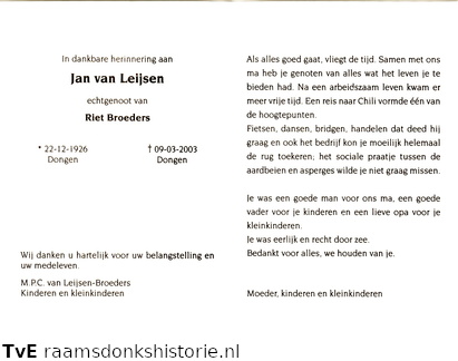 Jan van Leijsen Riet Broeders
