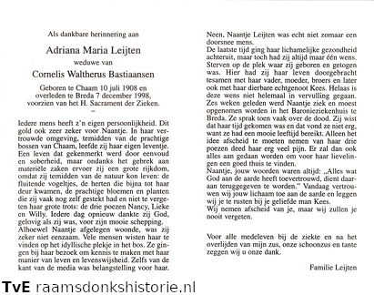 Adriana Maria Leijten Cornelis Waltherus Bastiaansen