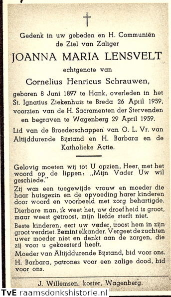 Joanna Maria Lensvelt Cornelis Henricus Schrauwen