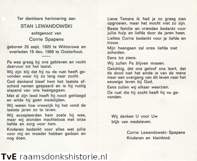 Stan Lewandowski Corrie Spapens