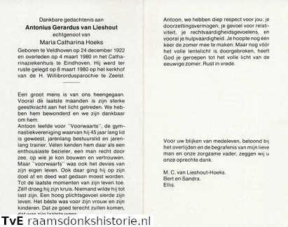 Antonius Gerardus van Lieshout Maria Catharina Hoeks