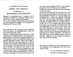 Christ van Lieshout Wilhelmina van Oirschot