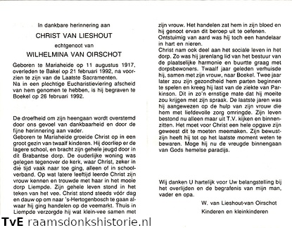 Christ van Lieshout Wilhelmina van Oirschot