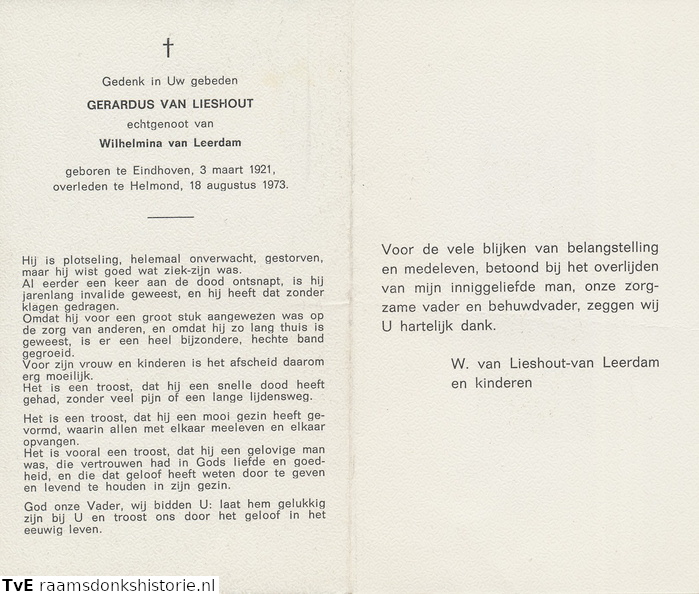 Gerardus van Lieshout Wilhelmina van Leerdam