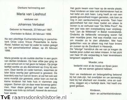 Maria van Lieshout Johannes Verbakel