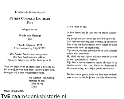 Petrus Cornelis Ligthart Marie van Gennip