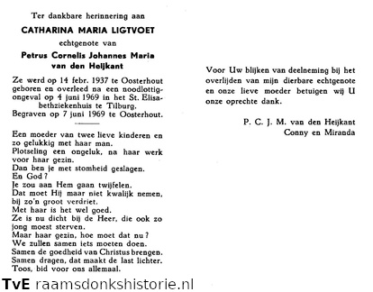 Catharina Maria Ligtvoet-Petrus Cornelis Johannes Maria van den Heijkant