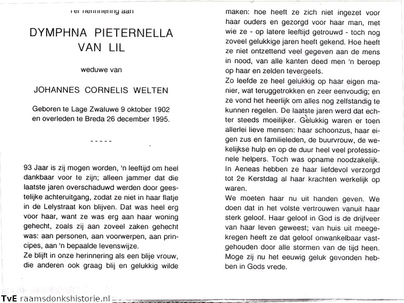Dymphna Pieternella van Lil Johannes Cornelis Welten