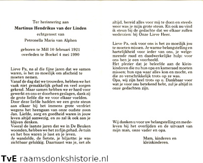 Martinus Hendrikus van der Linden Petronella Maria van Alphen