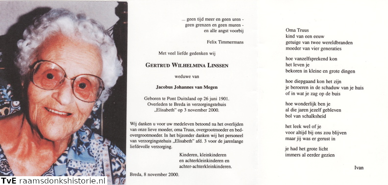 Gertrud Wilhelmina Linssen Jacobus Johannes van Megen