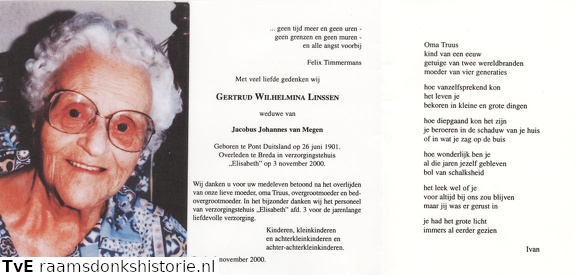 Gertrud Wilhelmina Linssen Jacobus Johannes van Megen
