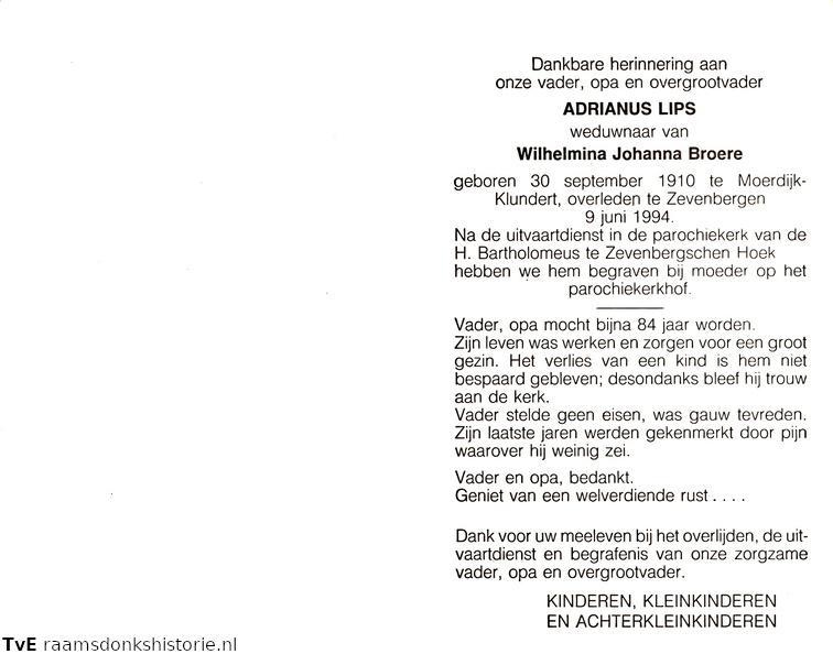 Adrianus Lips Wilhelmina Joahanna Broere
