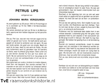 Petrus Lips Johanna Maria Vergouwen