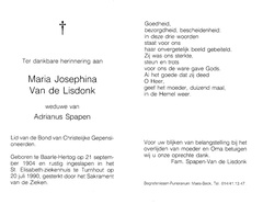 Maria Josephina van de Lisdonk Adrianus Spapen