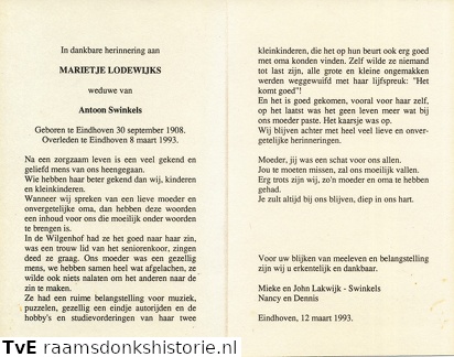 Marietje Lodewijks Antoon Swinkels