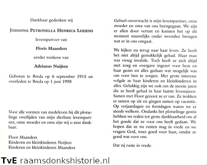 Johanna Petronella Henrica Loijens (vr) Floris Maanders Adrianus Nuijten