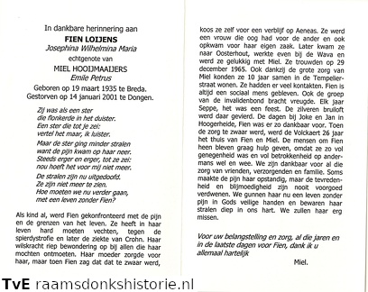 Josephina Wilhelmina Maria Loijens Emille Petrus Hooijmaaijers