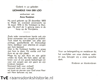 Leonardus van der Loo Anna Kooijman