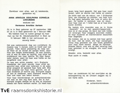 Anna Arnolda Odulphina Cornelia Looijmans Hermanus Arnoldus Aartsen