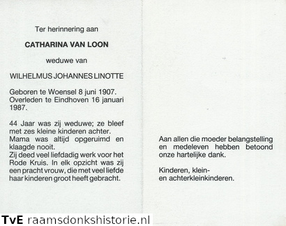 Catharina van Loon Wilhelmus Johannes Linotte