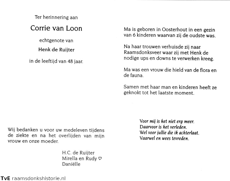 Corrie van Loon Henk de Ruijter