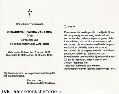 Gerardina Henrica van Loon Petrus Adrianus van Loon