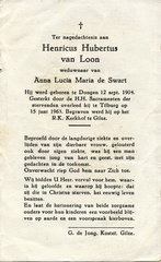 Henricus Hubertus van Loon Anna Lucia Maria de Swart