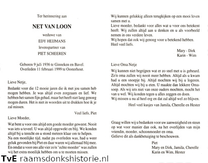 Net van Loon Piet Scheeren (vr) Edy Heijmans