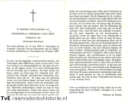 Petronella Theresia van Loon Christiaan Baremans