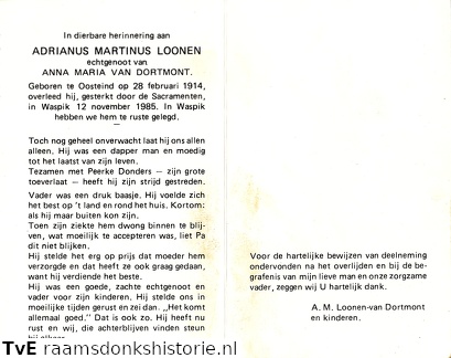 Adrianus Martinus Loonen Anna Maria van Dortmont