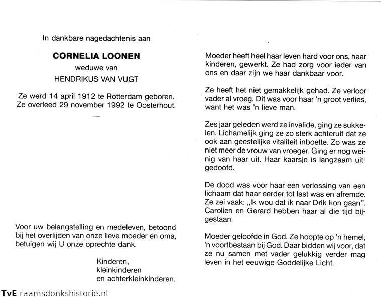 Cornelia Loonen Hendrikus van Vugt