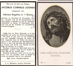 Jacobus Cornelis Loonen Adriana Engelina in t Groen