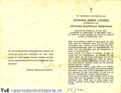 Johanna Maria Loonen Johannes Gualtherus Akkermans