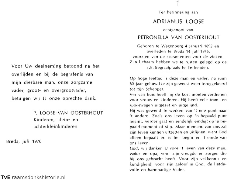 Adrianus Loose Petronella van Oosterhout