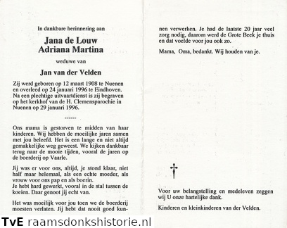 Adriana Marina de Louw Jan van der Velden
