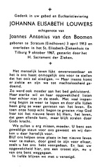 Johanna Elisabeth Louwers Joannes Antonius van den Boomen